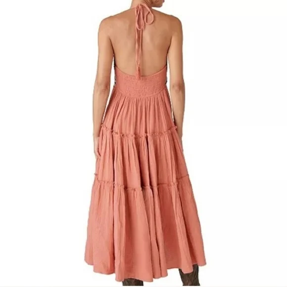 Lucky Brand Rust Crochet Top Halter Dress - Picture 2 of 8